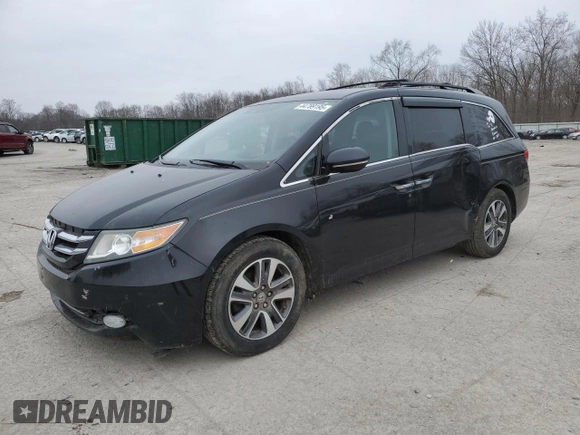 2015 Honda Odyssey Touring Elite with VIN 5FNRL5H97FB112237, listed as a Copart auction lot 44789195 with 152,165 mi miles and Salvage Title. Bid and sale history available at DreamBid. Image 1.