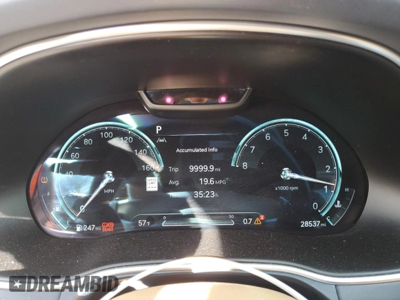 2023 Genesis GV80 with VIN KMUHCESC3PU124360, listed as a Copart auction lot 52595195 with 28,537 mi miles and Salvage title. Bid and sale history available at DreamBid. Image 9.
