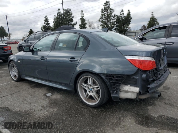 2008 BMW 5 Series 550i with VIN WBANW53568CT54587, listed as a Copart auction lot 48753895 with 334,360 mi miles and Salvage Title. Bid and sale history available at carsss.com. Image 2.