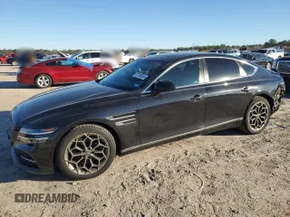 2021 Genesis G80 2.5T with VIN KMTGB4SC9MU046689, listed as a Copart auction lot 87193614 with 41,508 mi miles and Salvage Title. Bid and sale history available at carsss.com. Image 1.