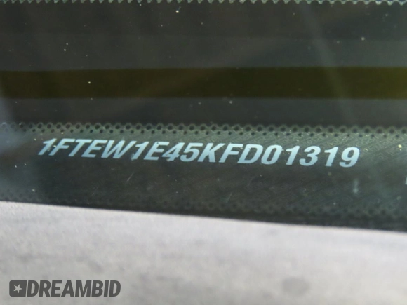 2019 Ford F-150 XL with VIN 1FTEW1E45KFD01319, listed as a Copart auction lot 62523765 with 90,871 mi miles and Salvage title. Bid and sale history available at DreamBid. Image 10.