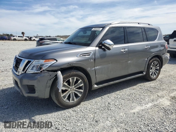 2019 Nissan Armada SL with VIN JN8AY2ND4K9088283, listed as a Copart auction lot 49846555 with 142,552 mi miles and Salvage Title. Bid and sale history available at carsss.com. Image 1.