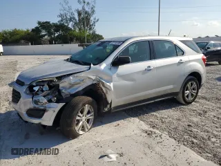 2016 Chevrolet Equinox LS with VIN 2GNALBEKXG1124218, listed as a Copart auction lot 52118785 with 44,870 mi miles and Salvage Title. Bid and sale history available at carsss.com. Image 1.