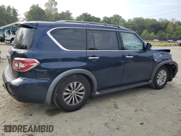 2018 Nissan Armada SV with VIN JN8AY2NC1J9553107, listed as a Copart auction lot 69493074 with 125,054 mi miles and Salvage Title. Bid and sale history available at carsss.com. Image 3.