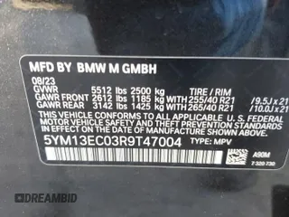 2024 BMW X3 M with VIN 5YM13EC03R9T47004, listed as a Copart auction lot 88095575 with 22,309 mi miles and Salvage Title. Bid and sale history available at carsss.com. Image 13.