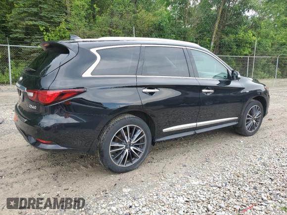 2019 Infiniti QX60 Luxe with VIN 5N1DL0MM9KC517056, listed as a Copart auction lot 62558455 with 69,808 mi miles and Clean title. Bid and sale history available at DreamBid. Image 3.