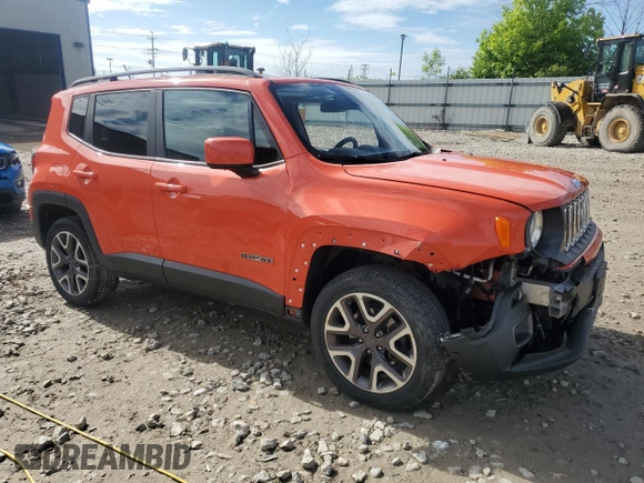 2017 Jeep Renegade Latitude z VIN ZACCJBBB0HPE44263, wystawiony jako Copart lot #58490605 z przebiegiem 110 555 mil mil oraz Nie do naprawy. Historia ofert i sprzedaży dostępna na DreamBid. Obrazek 4.