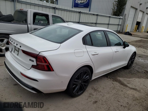 2024 Volvo S60 Plus Black Edition with VIN 7JRL12TH0RG303924, listed as a Copart auction lot 42131905 with 1,502 mi miles and Salvage title. Bid and sale history available at DreamBid. Image 3.