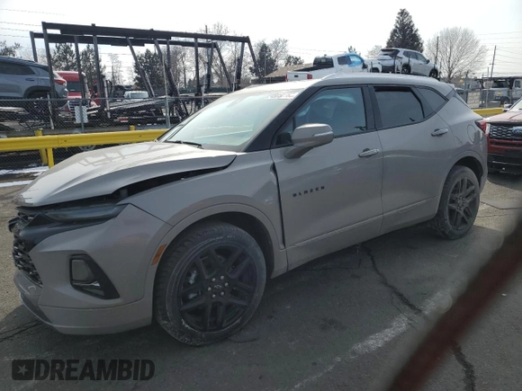 2021 Chevrolet Blazer Premier with VIN 3GNKBLRS1MS557160, listed as a Copart auction lot 45052785 with 34,145 mi miles and Salvage title. Bid and sale history available at DreamBid. Image 1.