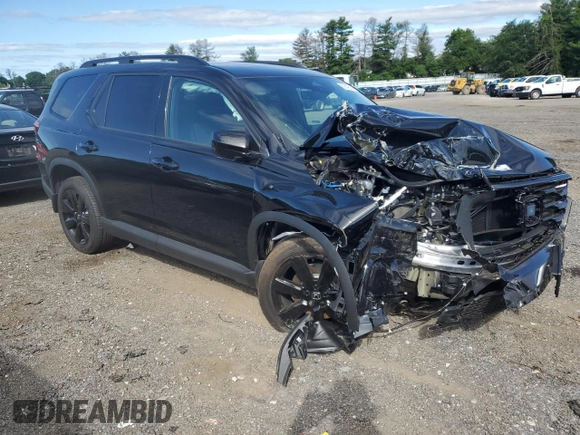 2025 Honda Pilot Black Edition with VIN 5FNYG1H98SB007175, listed as a Copart auction lot 62543534 with 1,974 mi miles and Salvage Title. Bid and sale history available at carsss.com. Image 4.