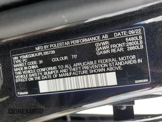 2023 Polestar 2 z VIN YSMEG3KA7PL135739, wystawiony jako Copart lot #55785975 z przebiegiem 61 228 mil mil oraz Tytuł czysty. Historia ofert i sprzedaży dostępna na DreamBid. Obrazek 12.