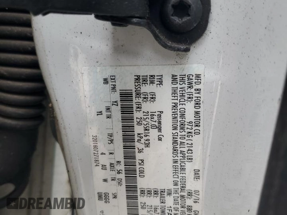 2016 Ford Focus SE with VIN 1FADP3F26GL369418, listed as a Copart auction lot 54256525 with 139,871 mi miles and Salvage title. Bid and sale history available at DreamBid. Image 12.