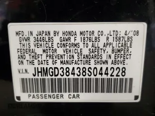 2008 Honda Fit with VIN JHMGD38438S044228, listed as a Copart auction lot 52481275 with 264,602 mi miles and Salvage Title. Bid and sale history available at carsss.com. Image 13.