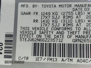 2006 Toyota Tacoma PreRunner z VIN 5TEJU62N66Z235712, wystawiony jako IAAI lot #42102058 z przebiegiem 264 012 mil mil oraz . Historia ofert i sprzedaży dostępna na DreamBid. Obrazek 9.