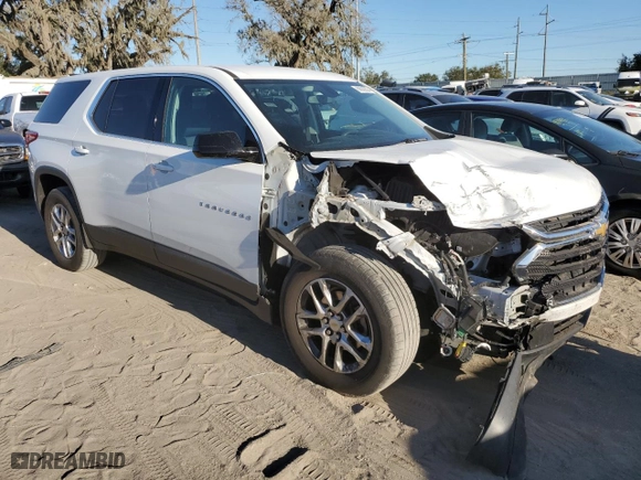 2018 Chevrolet Traverse LS with VIN 1GNERFKW4JJ107636, listed as a Copart auction lot 80626524 with 84,302 mi miles and Non Repairable. Bid and sale history available at carsss.com. Image 4.