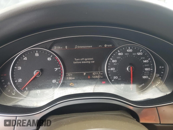 2015 Audi A6 Premium Plus with VIN WAUGFAFC5FN033265, listed as a Copart auction lot 58233495 with 123,547 mi miles and Clean title. Bid and sale history available at DreamBid. Image 9.