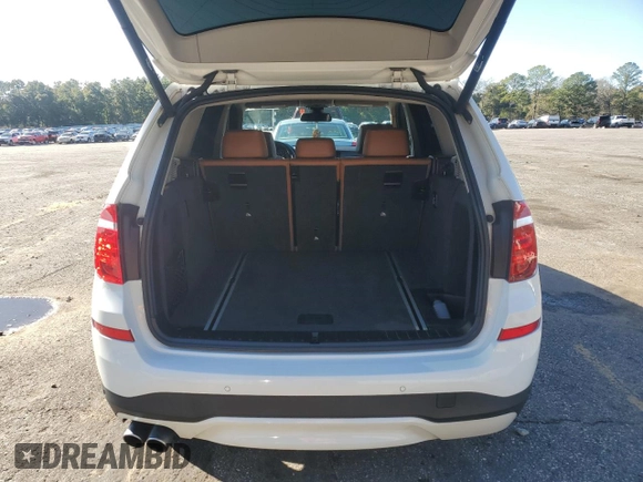 2017 BMW X3 sDrive28i with VIN 5UXWZ7C39H0V92670, listed as a Copart auction lot 86140754 with 107,846 mi miles and Salvage Title. Bid and sale history available at carsss.com. Image 6.