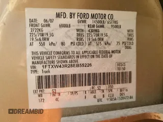 2008 Ford F-450 XL with VIN 1FTXW43R28EB55226, listed as a Copart auction lot 81526854 with 180,910 mi miles and Clean Title. Bid and sale history available at carsss.com. Image 13.