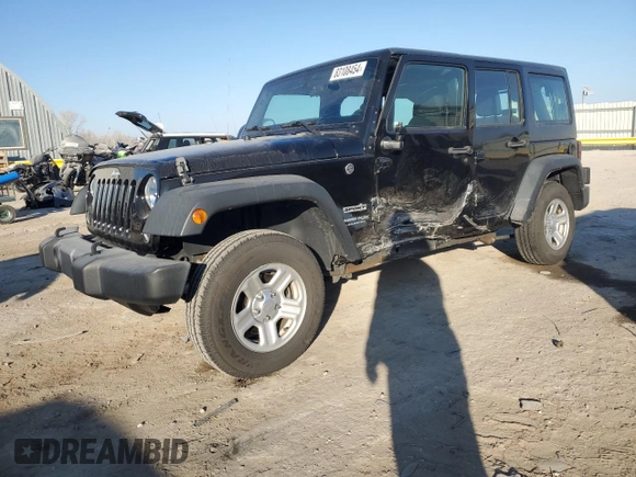 2018 Jeep Wrangler JK Unlimited Sport with VIN 1C4BJWDG9JL834963, listed as a Copart auction lot 83108454 with 22,298 mi miles and Salvage Title. Bid and sale history available at carsss.com. Image 1.