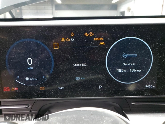2024 Hyundai Kona SEL with VIN KM8HC3AB3RU138337, listed as a Copart auction lot 50745135 with 9,455 mi miles and Salvage Title. Bid and sale history available at DreamBid. Image 9.