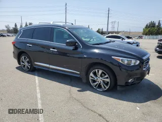 2014 Infiniti QX60 with VIN 5N1AL0MN5EC503803, listed as a Copart auction lot 59817765 with 106,968 mi miles and Salvage title. Bid and sale history available at DreamBid. Image 4.