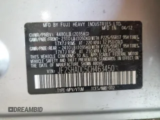 2012 Subaru Forester X Premium with VIN JF2SHADC5CH463450, listed as a Copart auction lot 58466505 with 67,248 mi miles and Salvage title. Bid and sale history available at DreamBid. Image 13.