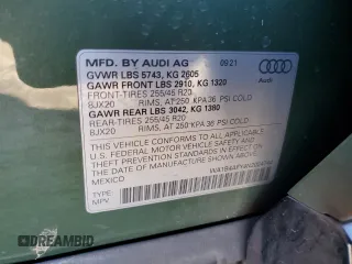 2022 Audi SQ5 Premium Plus with VIN WA1B4AFY4N2024744, listed as a Copart auction lot 80231883 with 32,210 mi miles and . Bid and sale history available at DreamBid. Image 12.