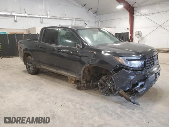 2023 Honda Ridgeline Sport with VIN 5FPYK3F10PB038832, listed as a Copart auction lot 53996035 with 20,650 mi miles and Salvage title. Bid and sale history available at DreamBid. Image 4.