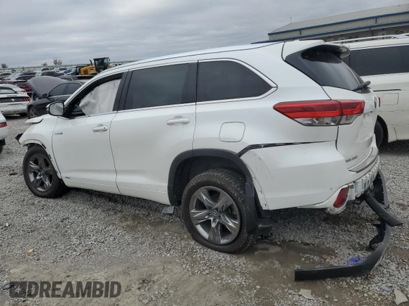 2017 Toyota Highlander Hybrid Limited with VIN 5TDDGRFH4HS024695, listed as a Copart auction lot 80856074 with Not provided miles and Non repairable. Bid and sale history available at DreamBid. Image 2.