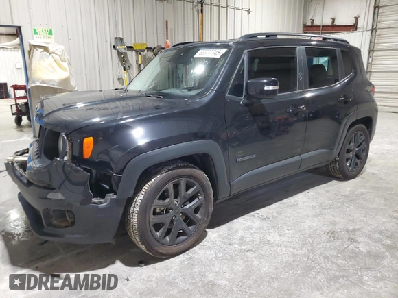 2017 Jeep Renegade Latitude with VIN ZACCJABB9HPG67072, listed as a Copart auction lot 55957745 with 92,078 mi miles and Salvage title. Bid and sale history available at DreamBid. Image 1.