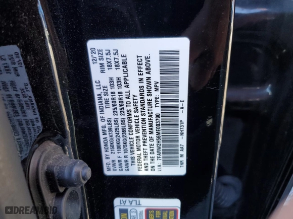 2021 Honda CR-V EX with VIN 7FARW2H56ME003790, listed as a Copart auction lot 50189305 with 154,590 mi miles and Salvage Title. Bid and sale history available at carsss.com. Image 13.