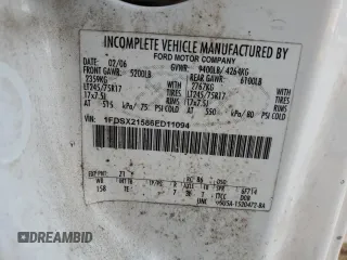 2006 Ford F-250 with VIN 1FDSX21586ED11094, listed as a Copart auction lot 86513434 with Not provided miles and Non repairable. Bid and sale history available at DreamBid. Image 12.