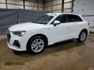 2025 Audi Q3 S line Premium with VIN WA1DECF38S1012166, listed as a Copart auction lot 66380965 with 17,558 mi miles and Salvage title. Bid and sale history available at DreamBid. Image 1.