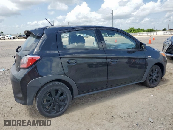 2024 Mitsubishi Mirage Black Edition with VIN ML32AWHJ8RH005115, listed as a Copart auction lot 61952585 with 30,764 mi miles and Clean title. Bid and sale history available at DreamBid. Image 3.