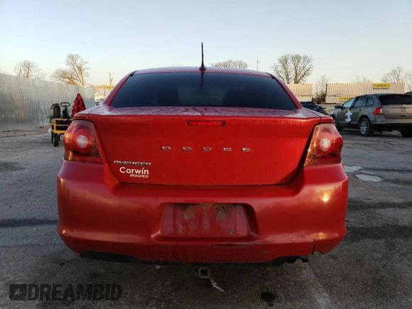 2014 Dodge Avenger SE with VIN 1C3CDZAB5EN111129, listed as a Copart auction lot 48968485 with 157,243 mi miles and Salvage Title. Bid and sale history available at carsss.com. Image 6.