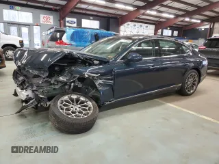 2021 Genesis G80 2.5T with VIN KMTGB4SC7MU045573, listed as a Copart auction lot 89157355 with 33,535 mi miles and Salvage Title. Bid and sale history available at carsss.com. Image 1.