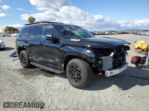 2025 Toyota Sequoia SR5 with VIN 7SVAAABA7SX054053, listed as a Copart auction lot 48164835 with 4,009 mi miles and Salvage Title. Bid and sale history available at carsss.com. Image 4.