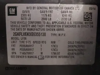 2014 GMC Terrain SLE with VIN 2GKFLVEKXE6355138, listed as a IAAI auction lot 41327469 with 99,044 mi miles. Bid and sale history available at carsss.com. Image 9.