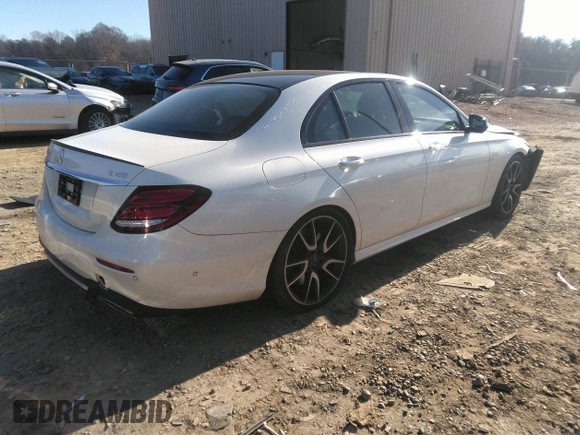2018 Mercedes-Benz E-Class AMG E 43 with VIN WDDZF6EBXJA477524, listed as a IAAI auction lot 41174809 with 1 mi miles. Bid and sale history available at carsss.com. Image 4.