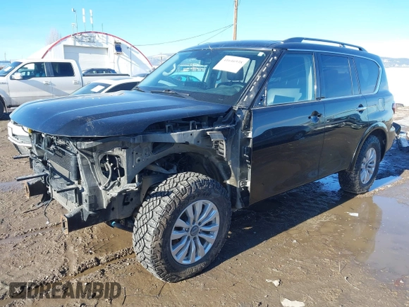 2021 Nissan Armada SV with VIN JN8AY2AD9M9662062, listed as a IAAI auction lot 41646938 with 83,979 mi miles. Bid and sale history available at carsss.com. Image 2.
