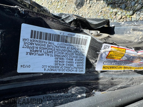 2024 Acura Integra Technology z VIN 19UDE4H6XRA023717, wystawiony jako Copart lot #79698384 z przebiegiem 6 489 mil mil oraz Szkoda całkowita • Salvage title. Historia ofert i sprzedaży dostępna na DreamBid. Obrazek 12.