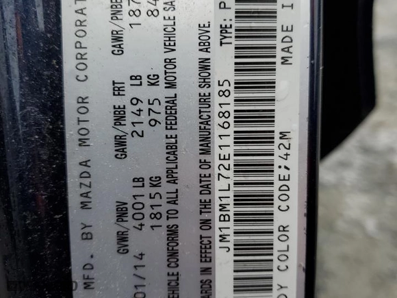 2014 Mazda Mazda3 i Touring with VIN JM1BM1L72E1168185, listed as a Copart auction lot 84181304 with 175,352 mi miles and Salvage Title. Bid and sale history available at carsss.com. Image 13.