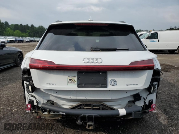 2023 Audi e-tron Premium Plus with VIN WA1LAAGE4PB003588, listed as a Copart auction lot 56502595 with 13,866 mi miles and Salvage title. Bid and sale history available at DreamBid. Image 6.