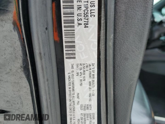 2023 Dodge Durango R/T Plus z VIN 1C4SDHCT1PC557784, wystawiony jako Copart lot #53091855 z przebiegiem 31 969 mil mil oraz Szkoda całkowita • Salvage title. Historia ofert i sprzedaży dostępna na DreamBid. Obrazek 14.