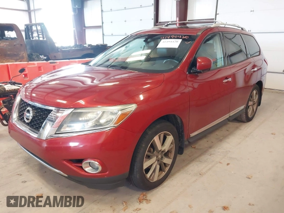 2014 Nissan Pathfinder Platinum с VIN 5N1AR2MM5EC727266, выставлен на аукционе IAAI как лот 41494420 с пробегом 214 646 миль миль и . История ставок и продаж доступна на DreamBid. Изображение 2.