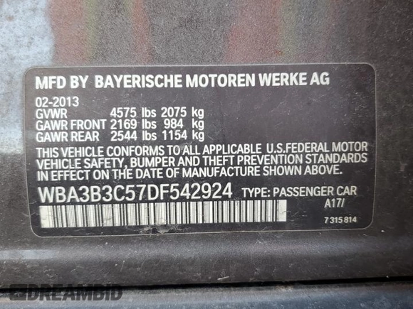 2013 BMW 3 Series 328i xDrive с VIN WBA3B3C57DF542924, выставлен на аукционе Copart как лот 48185865 с пробегом 125 735 миль миль и Списание • Salvage title. История ставок и продаж доступна на DreamBid. Изображение 12.