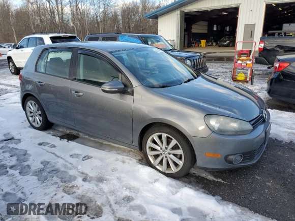 2012 Volkswagen Golf TDI with VIN WVWNM7AJ5CW332205, listed as a Copart auction lot 44744695 with 109,381 mi miles and Salvage title. Bid and sale history available at DreamBid. Image 4.
