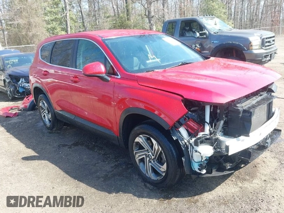 2021 Hyundai Santa Fe SE with VIN 5NMS1DAJ9MH351192, listed as a IAAI auction lot 41712920 with 54,284 mi miles. Bid and sale history available at carsss.com. Image 1.
