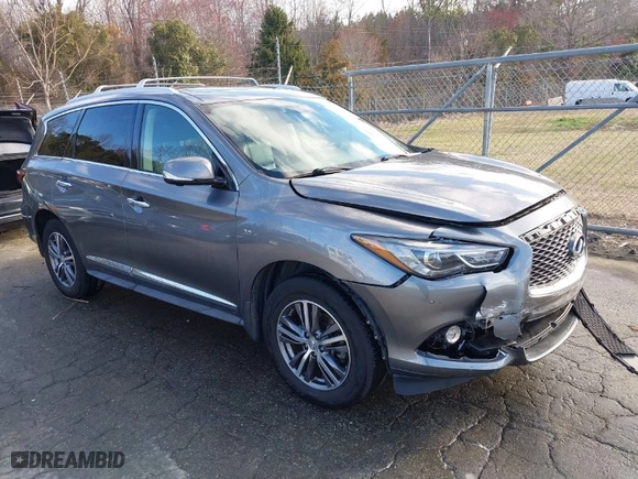 2017 Infiniti QX60 with VIN 5N1DL0MM8HC555838, listed as a IAAI auction lot 41736401 with 144,434 mi miles. Bid and sale history available at carsss.com. Image 1.
