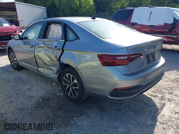 2024 Volkswagen Jetta S with VIN 3VW5M7BU1RM091919, listed as a IAAI auction lot 42691466 with 25,101 mi miles and . Bid and sale history available at DreamBid. Image 3.